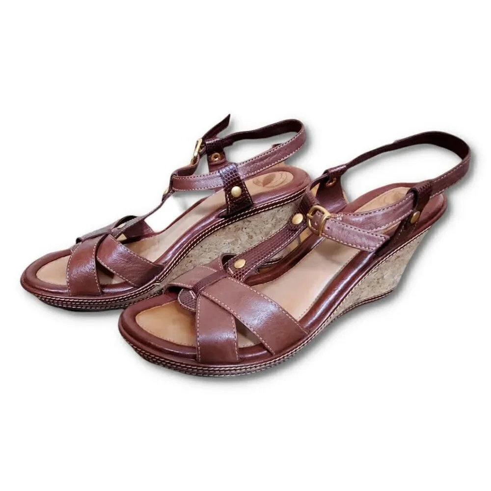 🏆282 Nurture Wedge Sling Back sandals